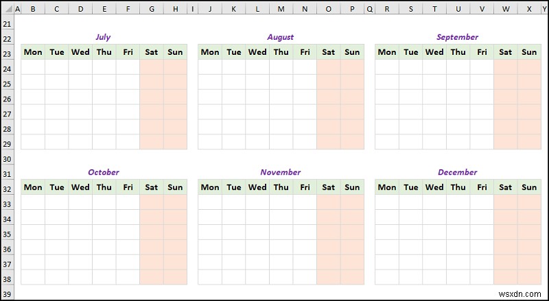 วิธีสร้างปฏิทินรายปีใน Excel (ด้วยขั้นตอนง่ายๆ)