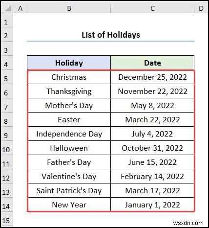 วิธีสร้างปฏิทินรายปีใน Excel (ด้วยขั้นตอนง่ายๆ)