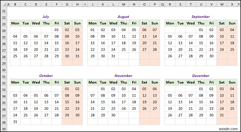 วิธีสร้างปฏิทินรายปีใน Excel (ด้วยขั้นตอนง่ายๆ)