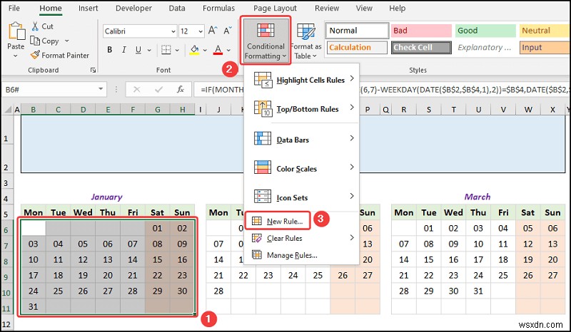 วิธีสร้างปฏิทินรายปีใน Excel (ด้วยขั้นตอนง่ายๆ)