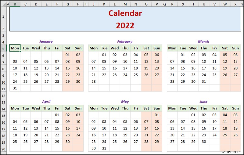 วิธีสร้างปฏิทินรายปีใน Excel (ด้วยขั้นตอนง่ายๆ)