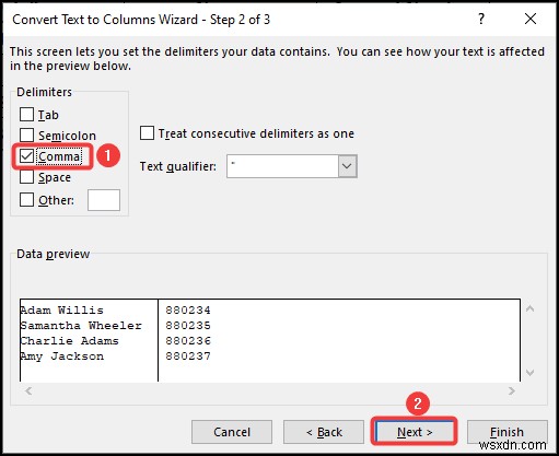 วิธีใช้คุณลักษณะข้อความเป็นคอลัมน์พร้อม Carriage Return ใน Excel