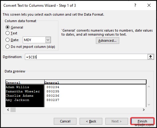 วิธีใช้คุณลักษณะข้อความเป็นคอลัมน์พร้อม Carriage Return ใน Excel