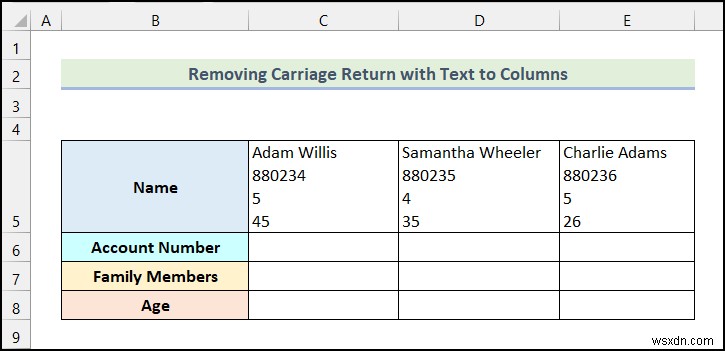 วิธีใช้คุณลักษณะข้อความเป็นคอลัมน์พร้อม Carriage Return ใน Excel