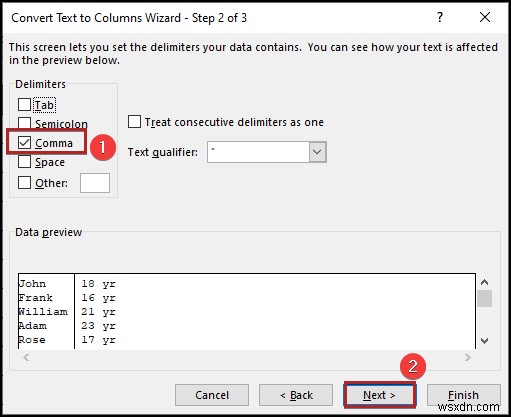 วิธีการแปลงข้อความเป็นคอลัมน์โดยไม่ต้องเขียนทับใน Excel