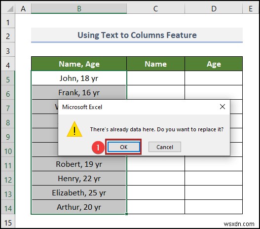 วิธีการแปลงข้อความเป็นคอลัมน์โดยไม่ต้องเขียนทับใน Excel