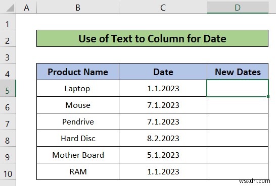 วิธีใช้ข้อความเป็นคอลัมน์ใน Excel สำหรับวันที่ (ด้วยขั้นตอนง่ายๆ)