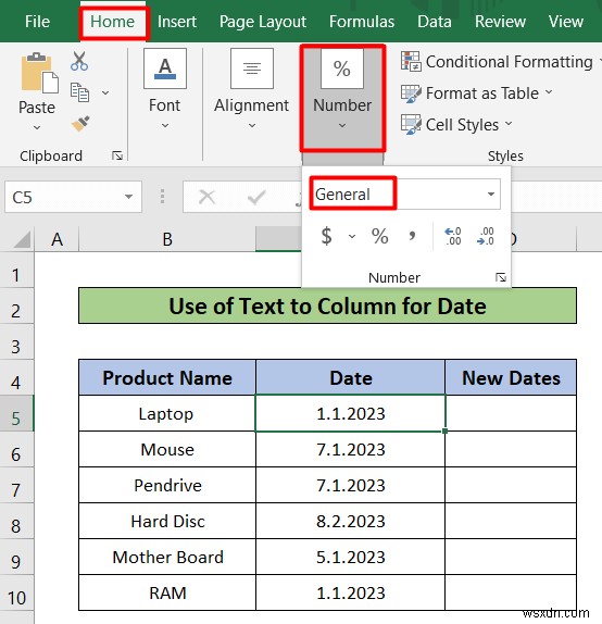 วิธีใช้ข้อความเป็นคอลัมน์ใน Excel สำหรับวันที่ (ด้วยขั้นตอนง่ายๆ)