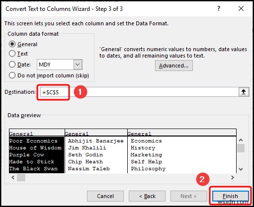 วิธีการแปลงข้อความเป็นคอลัมน์ด้วยตัวคั่นหลายตัวใน Excel