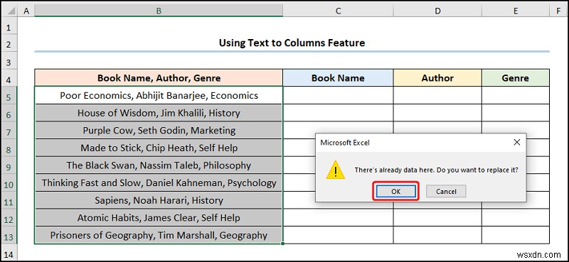 วิธีการแปลงข้อความเป็นคอลัมน์ด้วยตัวคั่นหลายตัวใน Excel