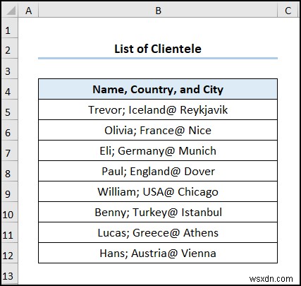 วิธีการแปลงข้อความเป็นคอลัมน์ด้วยตัวคั่นหลายตัวใน Excel