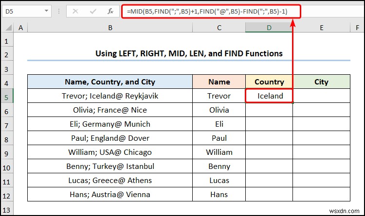 วิธีการแปลงข้อความเป็นคอลัมน์ด้วยตัวคั่นหลายตัวใน Excel