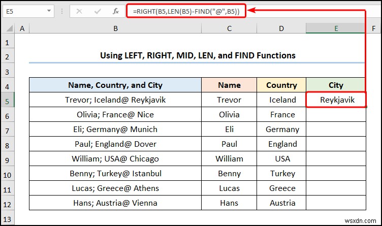 วิธีการแปลงข้อความเป็นคอลัมน์ด้วยตัวคั่นหลายตัวใน Excel