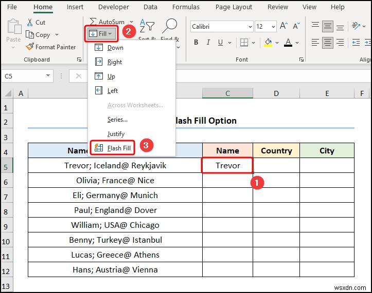 วิธีการแปลงข้อความเป็นคอลัมน์ด้วยตัวคั่นหลายตัวใน Excel