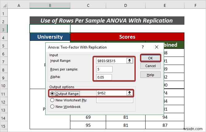 วิธีการใช้แถวต่อ ANOVA ตัวอย่างใน Excel (2 วิธีง่ายๆ)