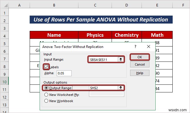 วิธีการใช้แถวต่อ ANOVA ตัวอย่างใน Excel (2 วิธีง่ายๆ)