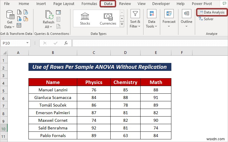 วิธีการใช้แถวต่อ ANOVA ตัวอย่างใน Excel (2 วิธีง่ายๆ)