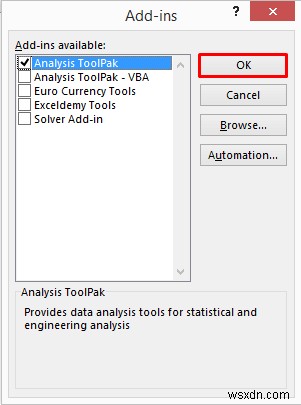 วิธีใช้ ANOVA Two Factor โดยไม่มีการจำลองแบบใน Excel