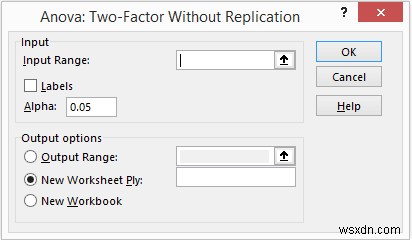 วิธีใช้ ANOVA Two Factor โดยไม่มีการจำลองแบบใน Excel