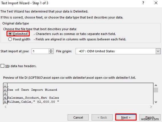 วิธีการเปิด CSV ด้วยตัวคั่นใน Excel (6 วิธีง่ายๆ)