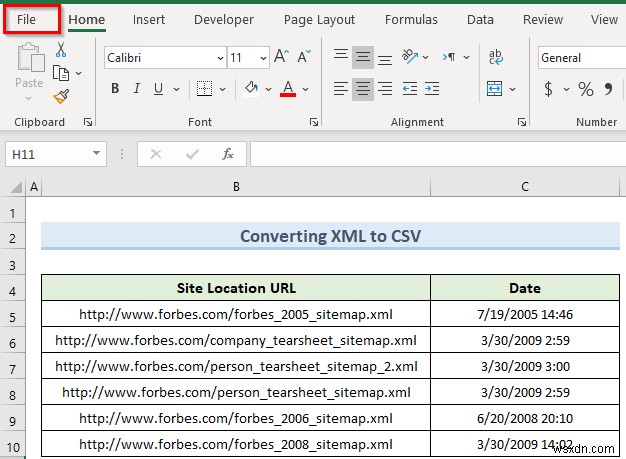 วิธีการแปลง XML เป็นคอลัมน์ใน Excel (4 วิธีที่เหมาะสม)