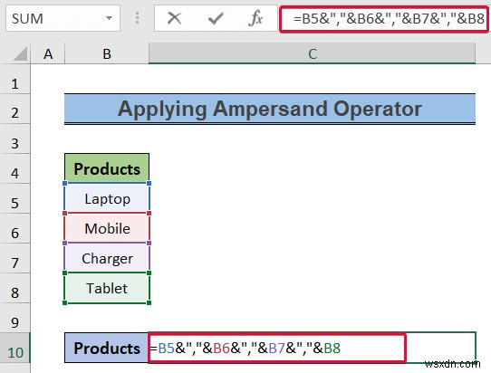 วิธีการแปลงคอลัมน์เป็นข้อความด้วยตัวคั่นใน Excel