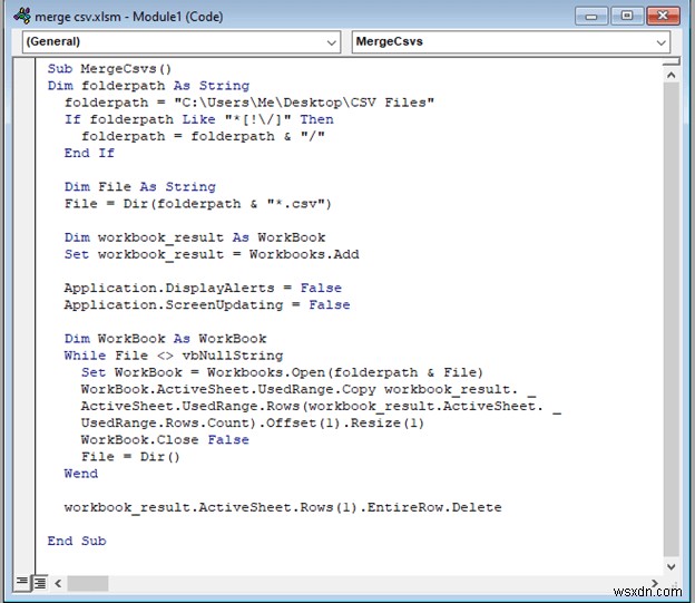 วิธีการรวมไฟล์ CSV หลายไฟล์เป็นสมุดงานเดียวใน Excel