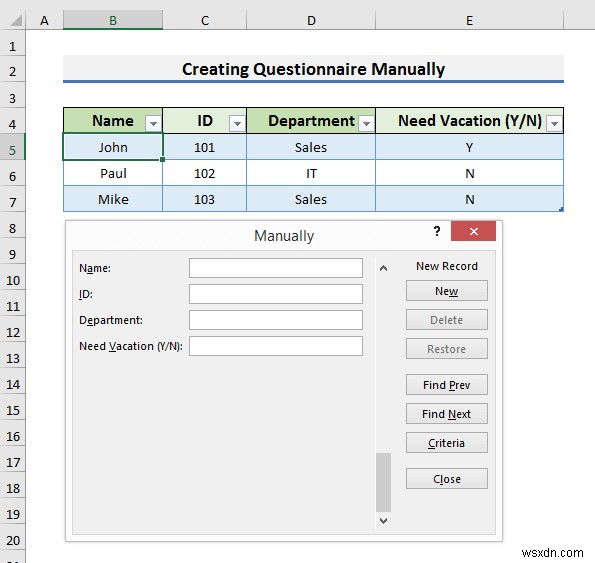 วิธีสร้างแบบสอบถามใน Excel (2 วิธีง่ายๆ)