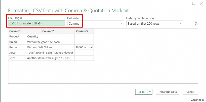 การจัดรูปแบบไฟล์ CSV ใน Excel (มี 2 ตัวอย่าง)