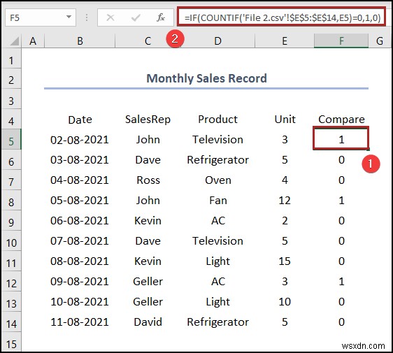 วิธีเปรียบเทียบไฟล์ CSV 2 ไฟล์ใน Excel (6 วิธีง่ายๆ)