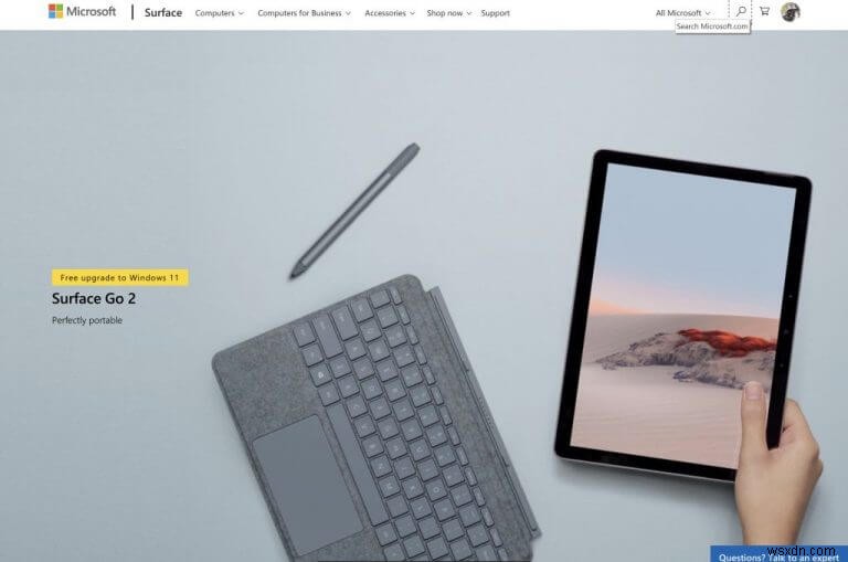 รายชื่อ Microsoft Store Surface เพิ่มการอัปเกรดเป็นแบนเนอร์ Windows 11 ฟรี