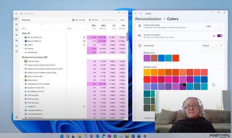 Microsoft ยั่วการสนับสนุนสีเฉพาะจุดสำหรับพื้นที่ใช้งานตัวจัดการงานใน Windows 11