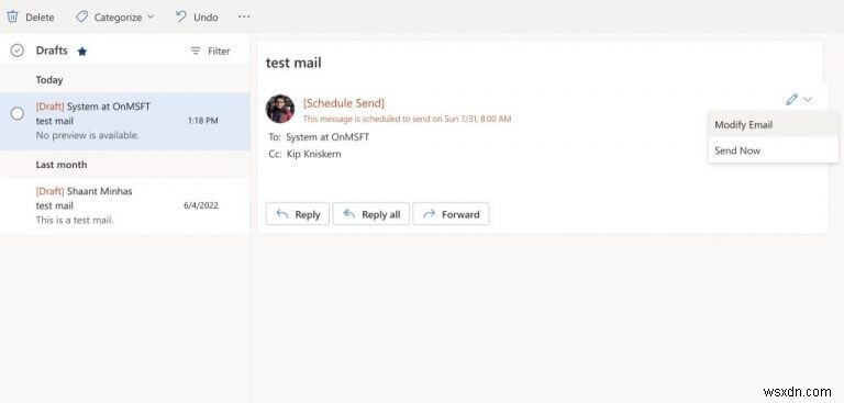 วิธีกำหนดเวลาอีเมลใน Outlook