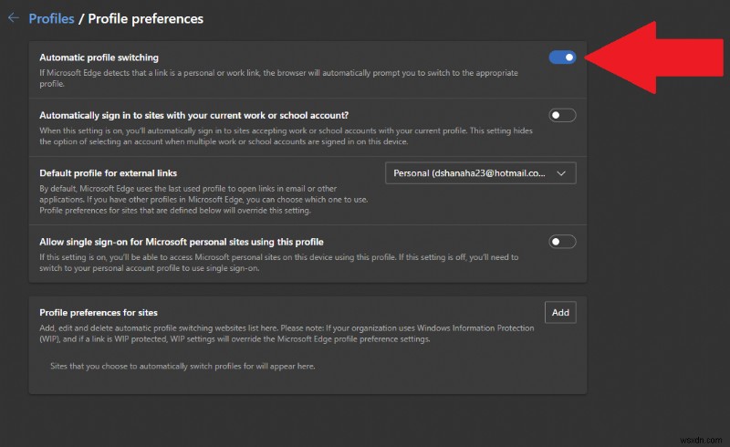 วิธีเปิดใช้งานการเปลี่ยนโปรไฟล์อัตโนมัติของ Edge เพื่อให้งานและชีวิตส่วนตัวของคุณแยกจากกัน