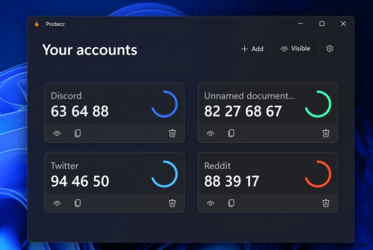 Protecc ซึ่งเป็นไคลเอนต์เดสก์ท็อปโอเพ่นซอร์ส 2FA สำหรับ Windows 11 และ Windows 10 