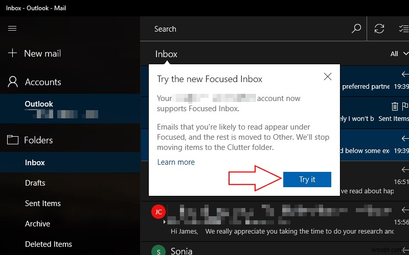วิธีปิดการใช้งาน Outlooks Focused Inbox