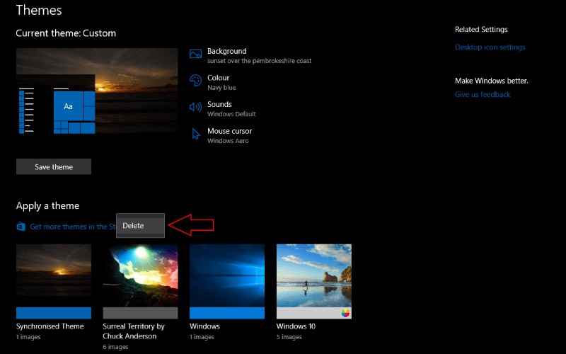 วิธีการติดตั้งธีมจาก Windows Store ใน Windows 10