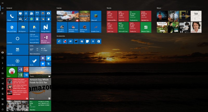 วิธีเปิดใช้งานเมนูเริ่มแบบเต็มหน้าจอใน Windows 10