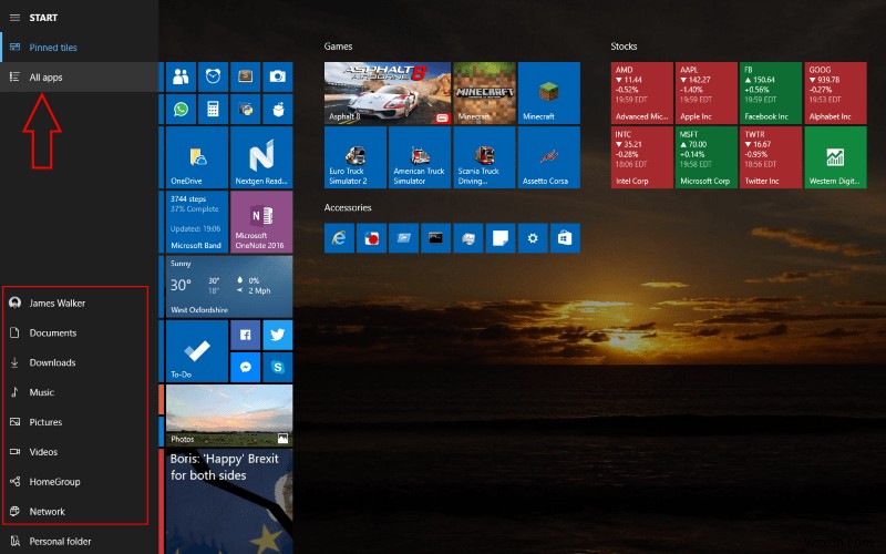 วิธีเปิดใช้งานเมนูเริ่มแบบเต็มหน้าจอใน Windows 10