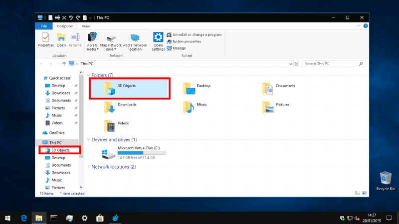 วิธีลบวัตถุ 3 มิติออกจากพีซีเครื่องนี้ใน Windows 10 