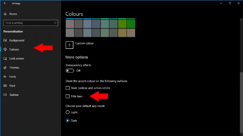 วิธีรับแถบชื่อธีมสีเข้มใน Windows 10 โดยไม่ต้องเปลี่ยนสีเฉพาะจุด