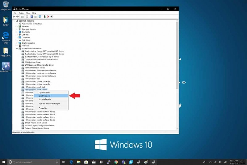 วิธีปิดการใช้งานหน้าจอสัมผัสใน Windows 10