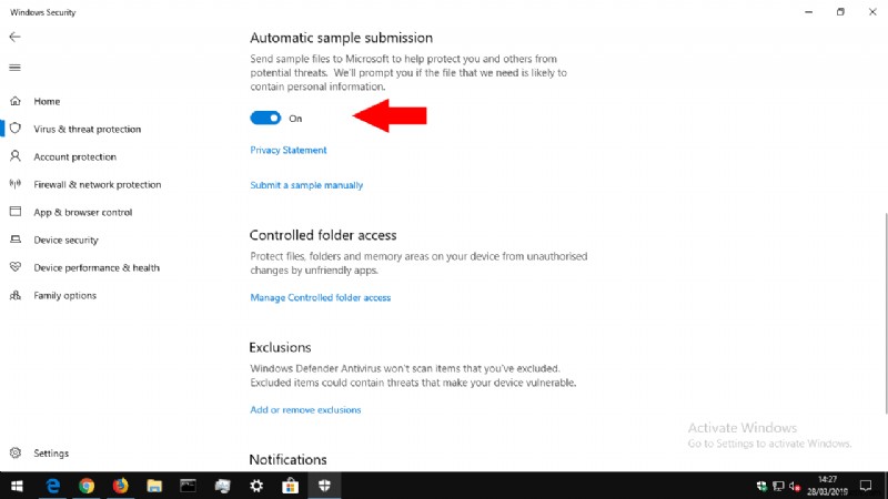 วิธีหยุด Windows 10 ไม่ให้ส่งตัวอย่างไวรัสไปยัง Microsoft โดยอัตโนมัติ