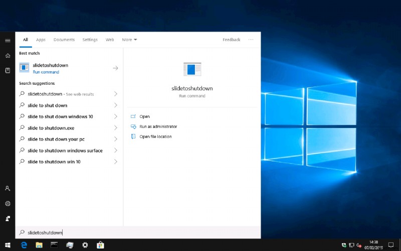 วิธีใช้สไลด์เพื่อปิดอุปกรณ์ Windows 10