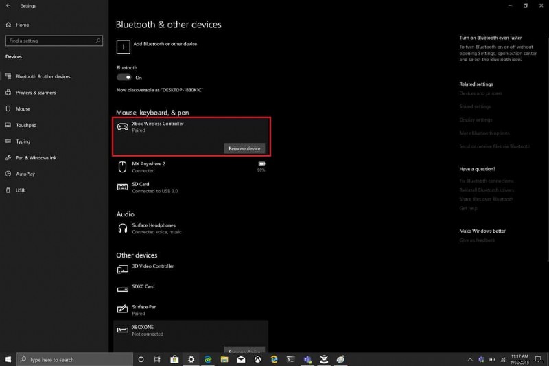 วิธีตรวจสอบระดับแบตเตอรี่ของคอนโทรลเลอร์ Xbox One บน Windows 10