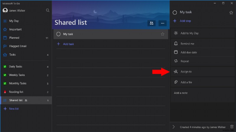 วิธีการมอบหมายงานให้กับผู้ใช้ใน Microsoft To-Do