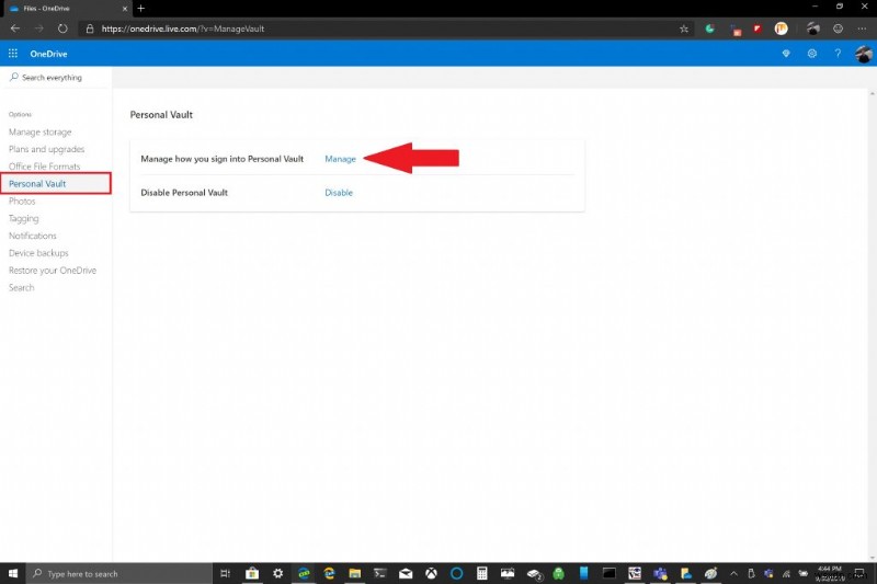 วิธีใช้ OneDrive Personal Vault