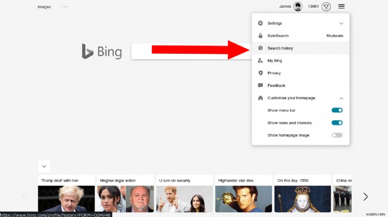 วิธีดูและลบประวัติการค้นหา Bing ของคุณ 
