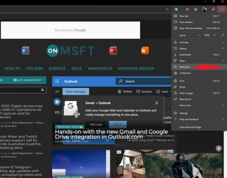 วิธีการติดตั้งส่วนขยายจาก Chrome Store บน Edge Insider