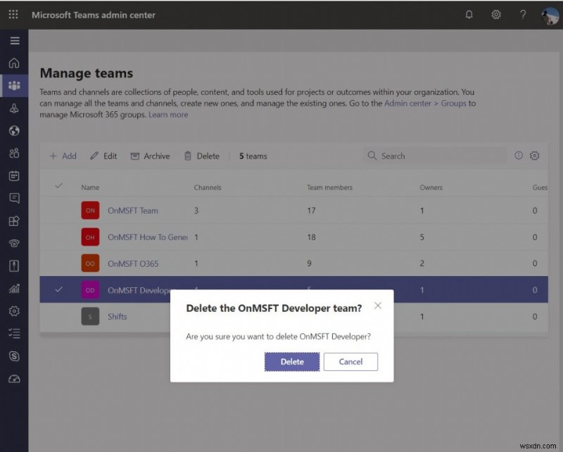 วิธีการลบหรือเก็บถาวรทีมใน Microsoft Teams